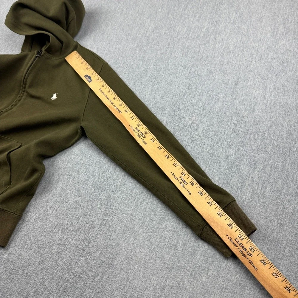 Polo Ralph Lauren Hoodie Kids Medium 10-12‎ Olive Green Full Zip Sweatshirt Pony